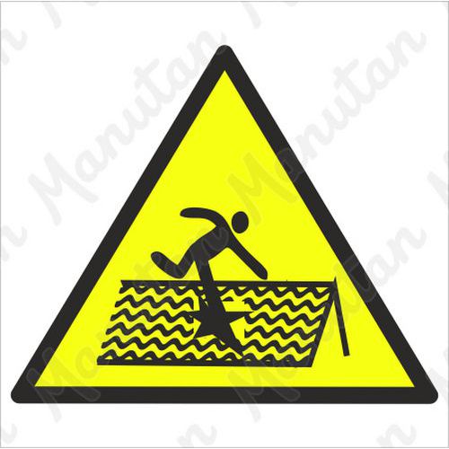 Výstraha střecha není bezpečná proti prolomení, plast 200 x 200 x 0,5 mm