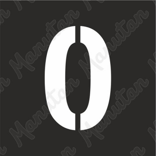 Šablona číslice 0, plast 235 x 235 x 0,5 mm výška číslice 160 mm
