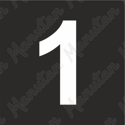 Šablona číslice 1, plast 235 x 235 x 0,5 mm výška číslice 160 mm