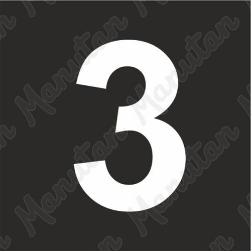 Šablona číslice 3, plast 940 x 940 x 0,5 mm výška číslice 630 mm