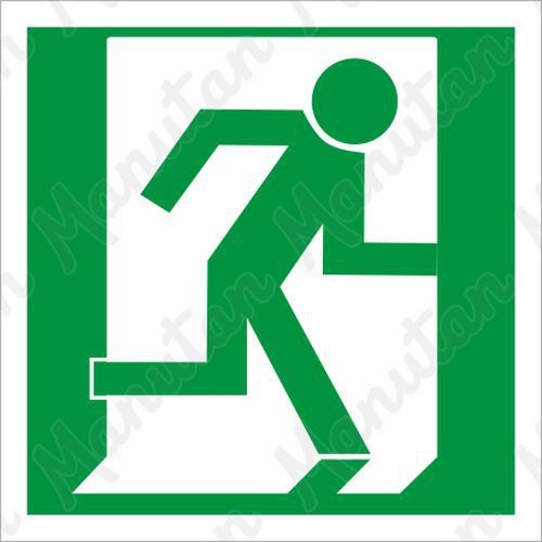 Nouzový východ vpravo, samolepka 100 x 100 x 0,4 mm, fotoluminiscenční