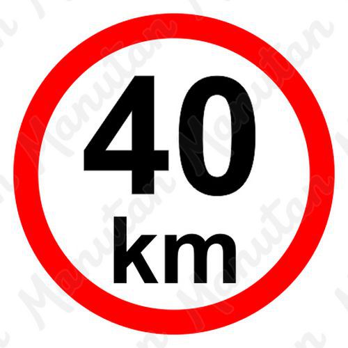 Omezení rychlosti 40 km/h, samolepka D 150 mm