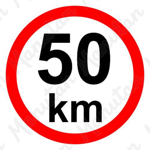 Omezení rychlosti 50 km/h, samolepka D 200 mm