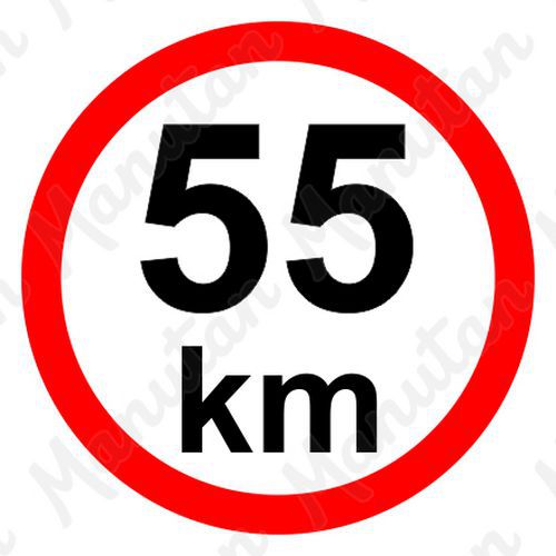 Omezení rychlosti 55 km/h, samolepka D 150 mm