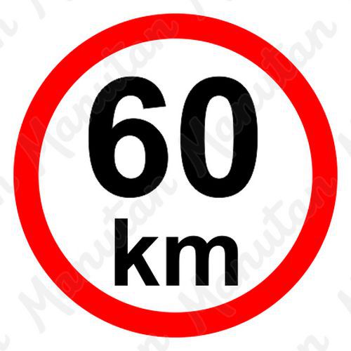 Omezení rychlosti 60 km/h, samolepka D 150 mm