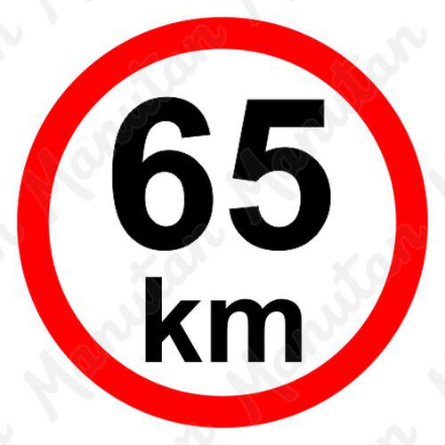 Omezení rychlosti 65 km/h, samolepka D 150 mm
