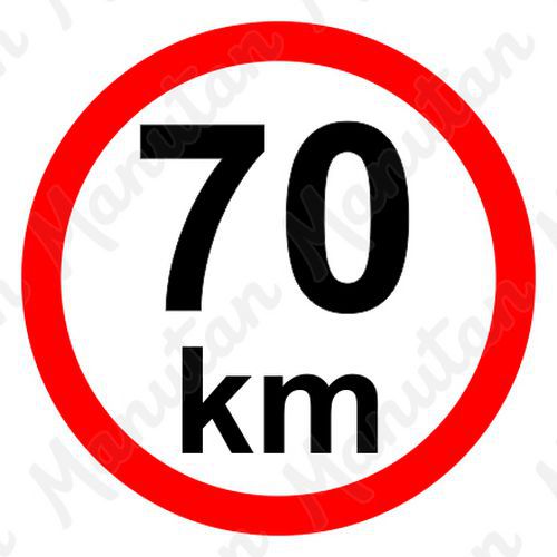 Omezení rychlosti 70 km/h, samolepka D 150 mm