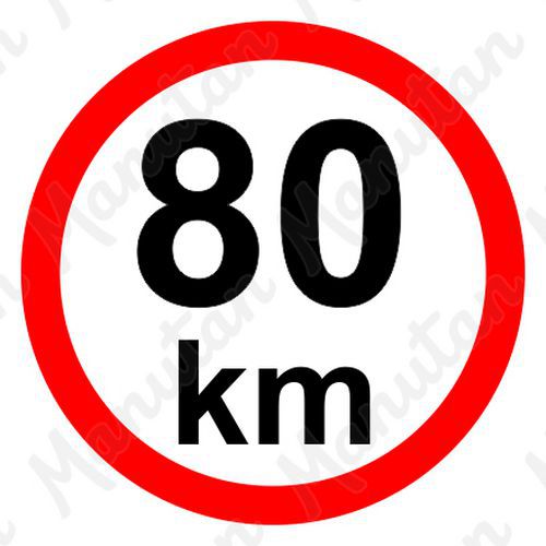 Omezení rychlosti 80 km/h, samolepka D 150 mm