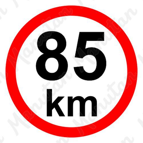 Omezení rychlosti 85 km/h, samolepka D 200 mm