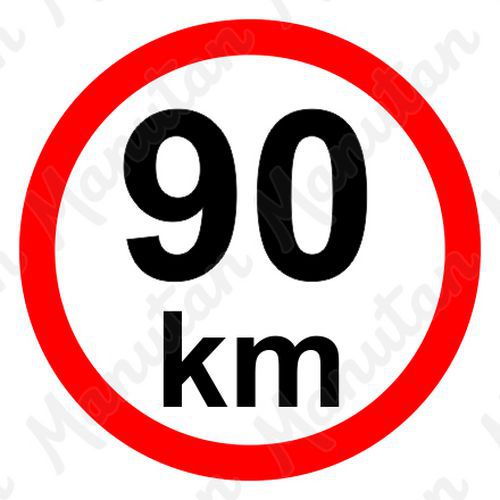 Omezení rychlosti 90 km/h, samolepka D 200 mm
