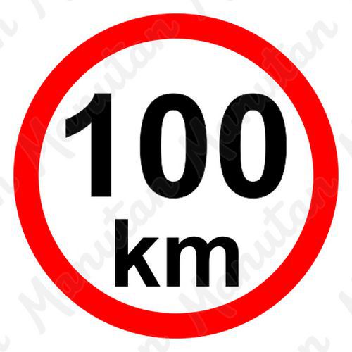 Omezení rychlosti 100 km/h, samolepka D 200 mm