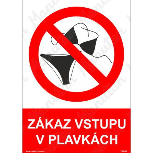 Zákaz vstupu v plavkách, plast 210 x 297 x 2 mm A4