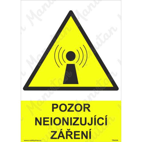 Neionizující záření, samolepka 210 x 297 x 0,1 mm A4