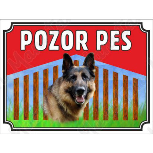 Pozor pes - Německý ovčák, plast 210 x 148 x 2 mm A5