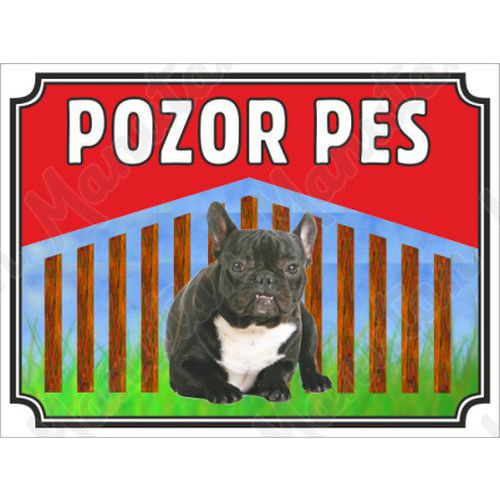 Pozor pes - Francouzský buldoček, plast 210 x 148 x 0,5 mm A5
