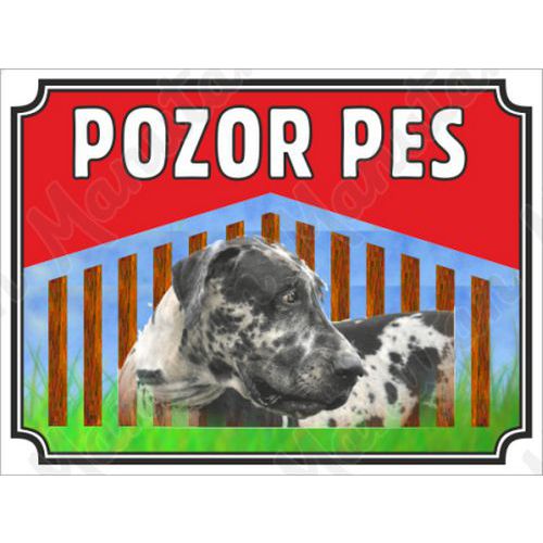 Pozor pes - Německá doga, plast 210 x 148 x 0,5 mm A5