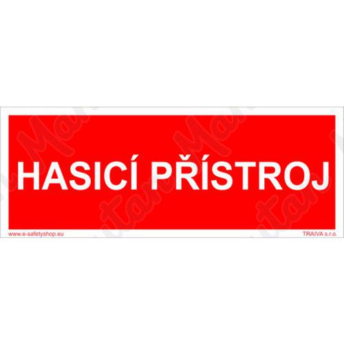 Hasicí přístroj, plast 150 x 50 x 1,1 mm, fotoluminiscenční