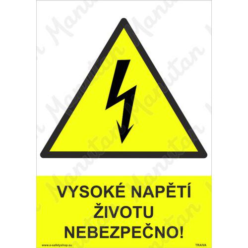 Vysoké napětí životu nebezpečno, plast 148 x 210 x 2 mm A5