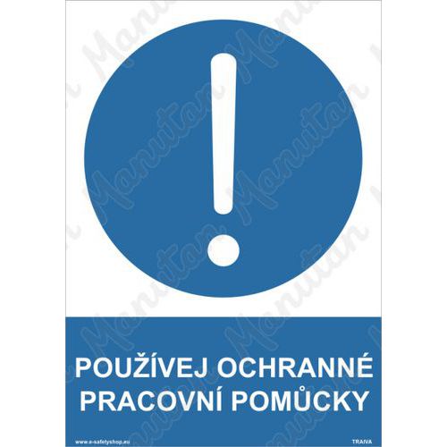 Používej ochranné pracovní pomůcky, plast 148 x 210 x 0,5 mm A5