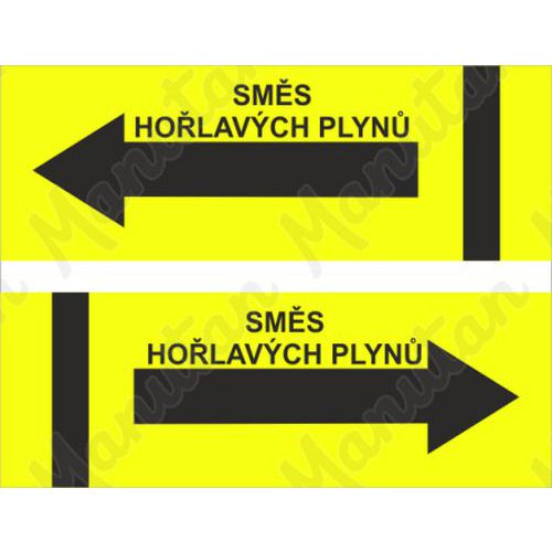 Hořlavé plyny, samolepka 200 x 97 x 0,1 mm vlevo