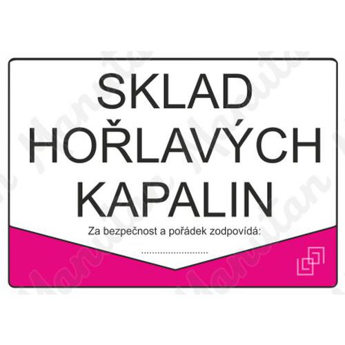 Sklad hořlavých kapalin, plast 297 x 210 x 0,5 mm A4