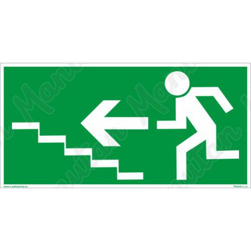 Únikové schodiště vlevo nahoru, samolepka 200 x 100 x 0,1 mm