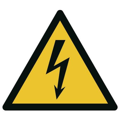 Výstražná tabulka – „Elektrické napětí“ – rozměr: 200 mm, hliník