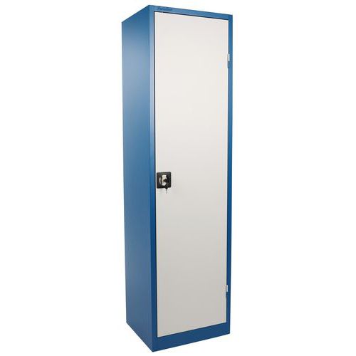 Kovová dílenská skříň, 195 x 530 x 45 cm, modrá/šedá - Manutan Expert