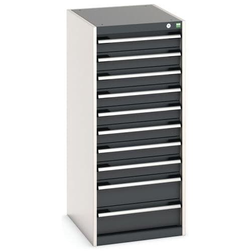 Dílenská zásuvková skříň Bott Cubio, 120 x 52,5 x 65 cm, 10 zásuvek, šedá-antracit