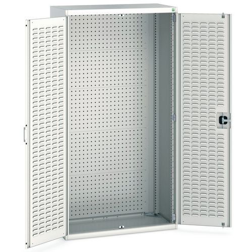 Dílenské skříně s perfo panely pro držáky na nářadí/boxy, 200 x 105 x 52,5 cm, šedá-šedá