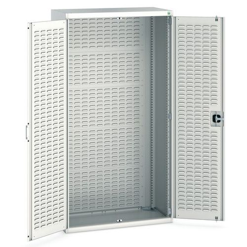 Dílenské skříně s perfo panely pro držáky na boxy/boxy, 200 x 105 x 52,5 cm, šedá-šedá