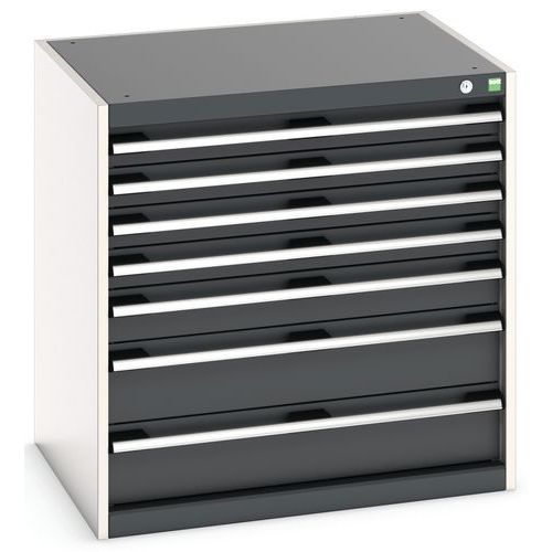 Dílenská zásuvková skříň Bott Cubio, 80 x 80 x 65 cm, 7 zásuvek, šedá-antracit