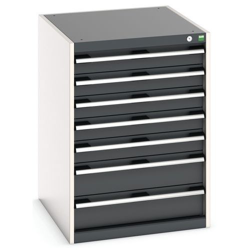 Dílenská zásuvková skříň Bott Cubio, 90 x 65 x 75 cm, 7 zásuvek, šedá-antracit