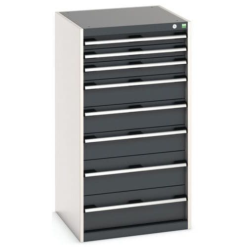 Dílenská zásuvková skříň Bott Cubio, 120 x 65 x 65 cm, 8 zásuvek, šedá-antracit