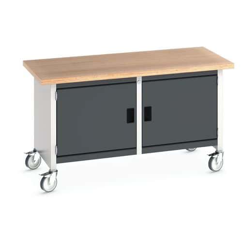 Mobilní dílenský stůl Bott Cubio Storage, 84 x 150 x 75 cm, 2 skříňky, multiplex, šedá-antracit