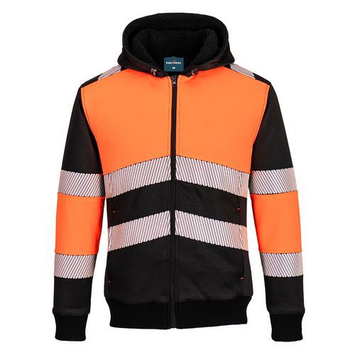 Zimní mikina PW3 na zip, oranžová/černá, vel. 4XL