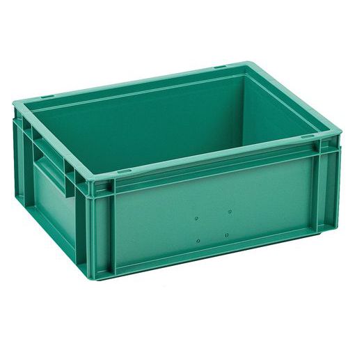 Plastová Euro přepravka Manutan Expert, zelená, 170 x 300 x 400 mm, 15 l