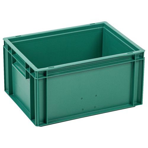 Plastová Euro přepravka Manutan Expert, zelená, 214 x 300 x 400 mm, 19 l