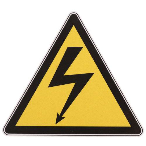 Výstražná tabulka - Elektrické napětí - samolepka - Manutan Expert, strana 100 mm