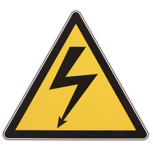 Výstražná tabulka - Elektrické napětí - samolepka - Manutan Expert, strana 200 mm