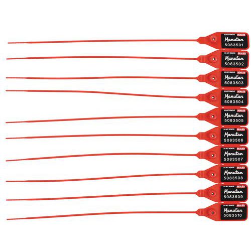 Univerzální bezpečnostní plastová plomba, červená - Manutan Expert