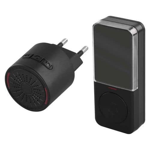 Bezdrátový domovní zvonek Emos P5734, do zásuvky, černý