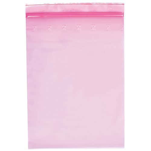 Minigrip® pe antistatický sáček růžový 80µ 100x150.