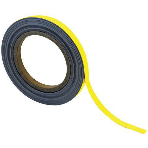 Magnetická páska na regály Manutan Expert, 10 m, žlutá, šířka 10 mm