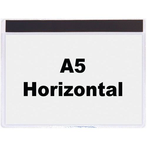 Informační kapsy Manutan Expert, A5, magnetické, 10 ks, na šířku