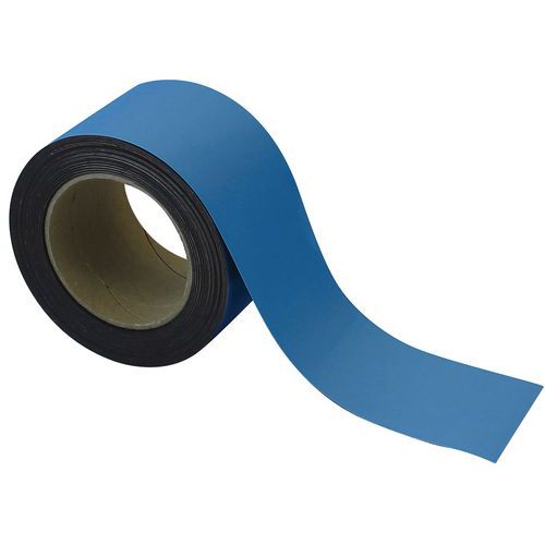 Magnetická páska na regály Manutan Expert, 10 m, modrá, šířka 70 mm