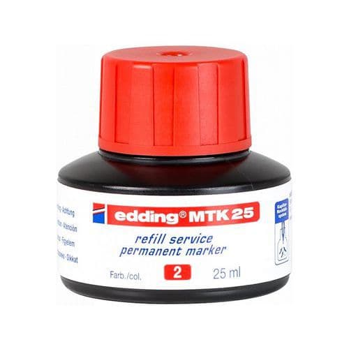 Náhradní inkoust pro permanentní popisovače edding MTK 25, červený