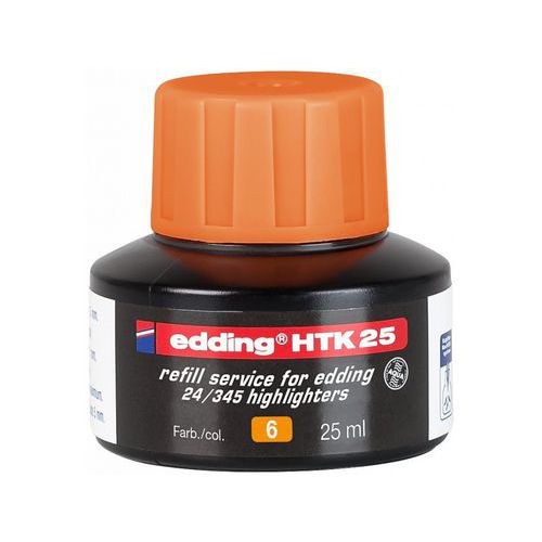 Náhradní inkoust pro zvýrazňovače edding HTK 25, neonově oranžový