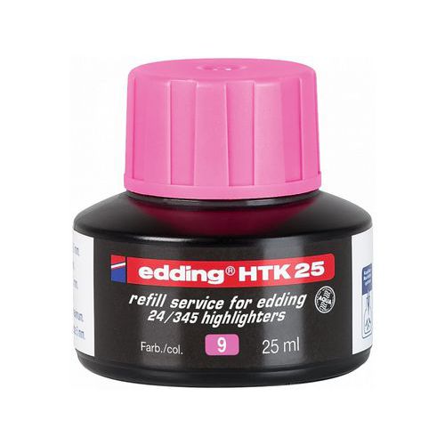 Náhradní inkoust pro zvýrazňovače edding HTK 25, neonově růžový