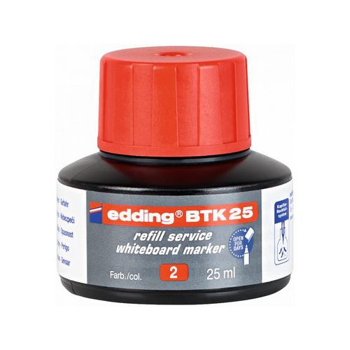 Náhradní inkoust pro popisovače na bílé tabule edding BTK 25, červený